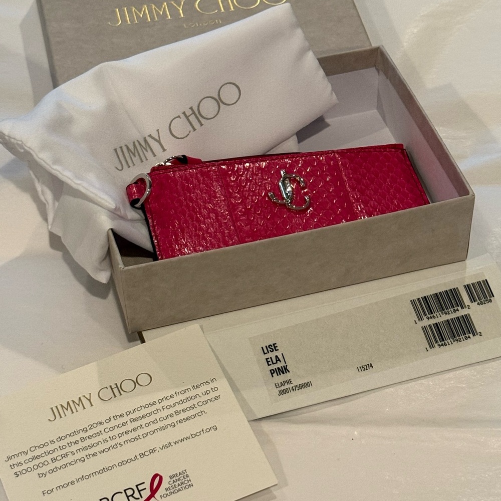 NEW WITH BOX.  Jimmy Choo Pink Card case
